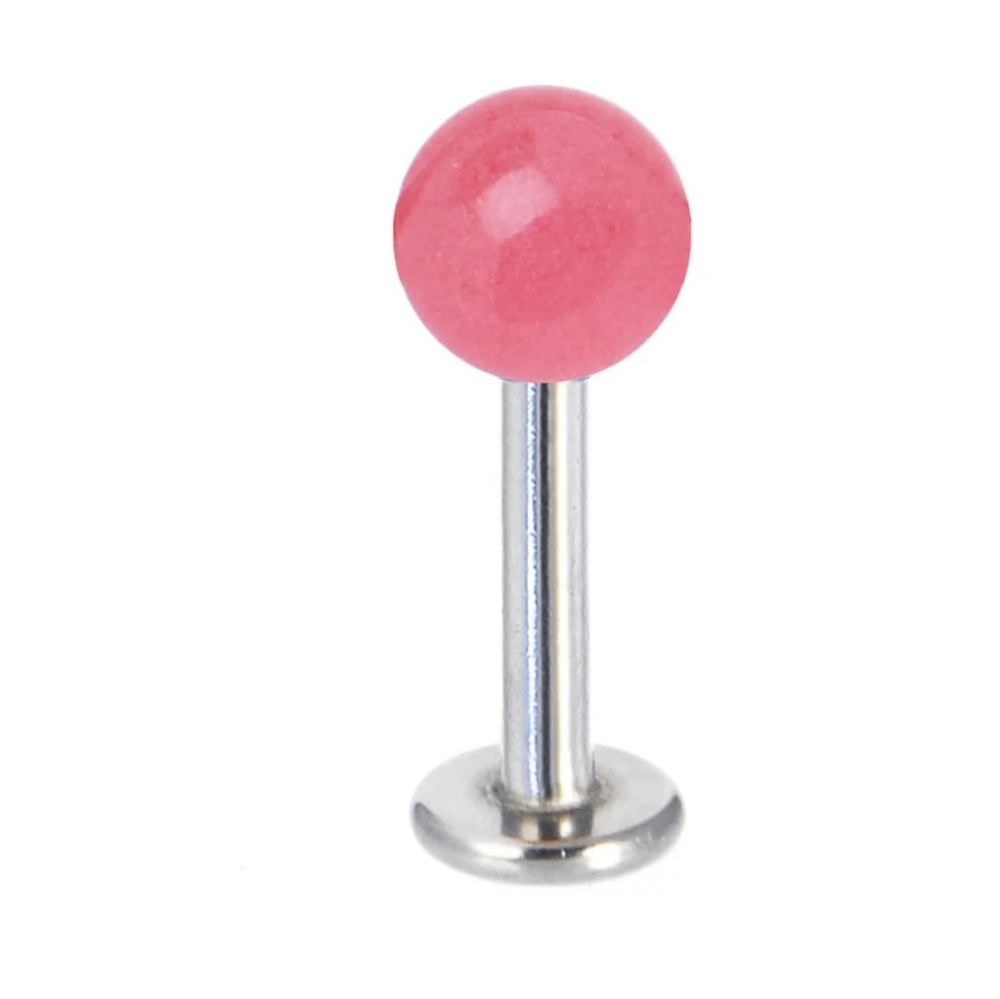 Set Of Two 14G 3/8" Pink Glow In The Dark Piercing Jewelery
